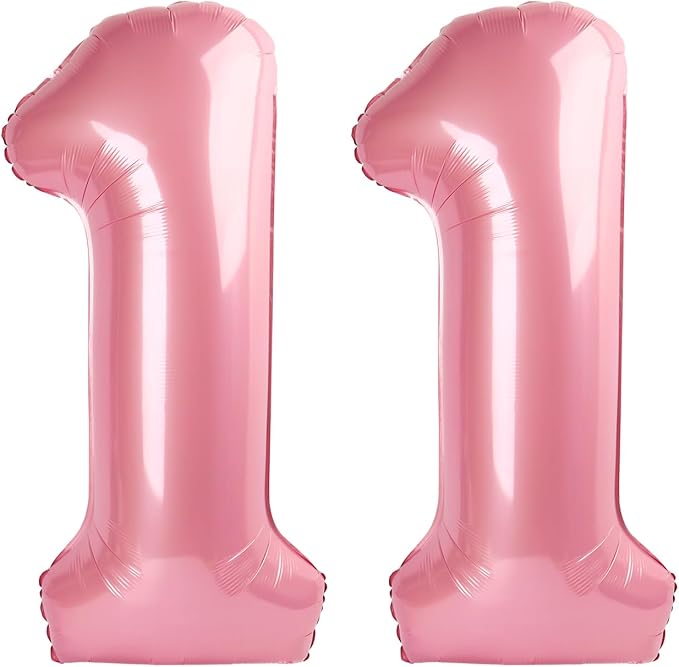Number Balloons Pearl Pink 11 Balloon 40 inch by Enyeopd