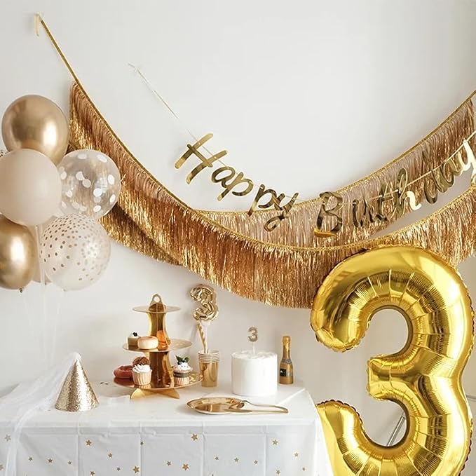 40 inch Gold Number Balloon Giant Foil Helium Balloons Gold Number 3 Balloon - Image 3