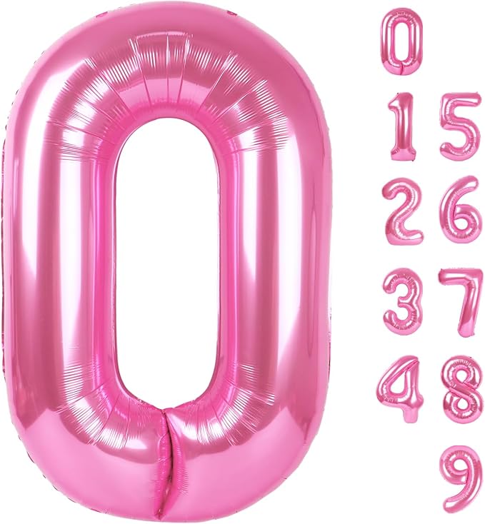 0 Balloon Number 40 Inch Pink Balloons by Mluchee