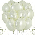 TONIFUL 30Pcs 18 Inch Round Balloons Large Cream White Round Shape Foil by TONIFUL