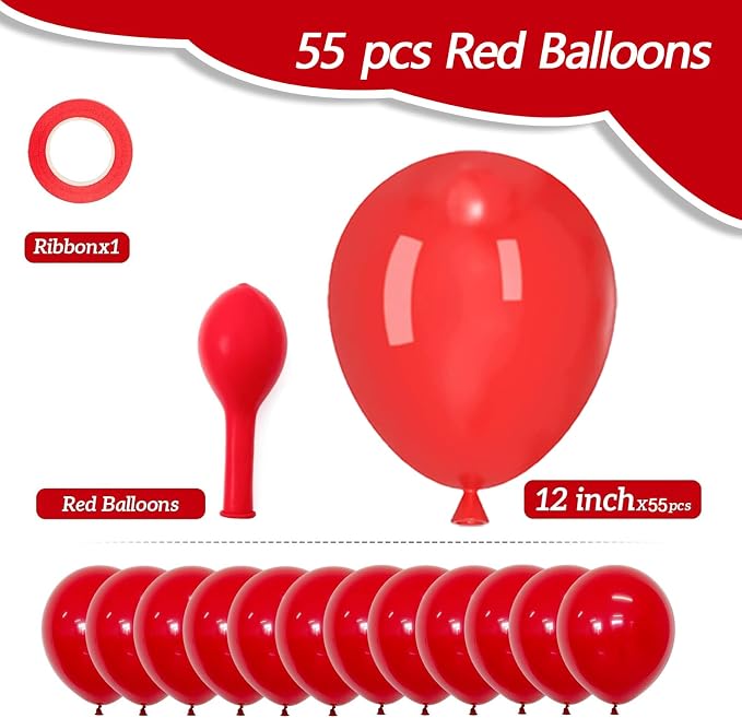 Red Latex Balloons, Graduation, Baby Shower, Valentines, Wedding Party - Image 2