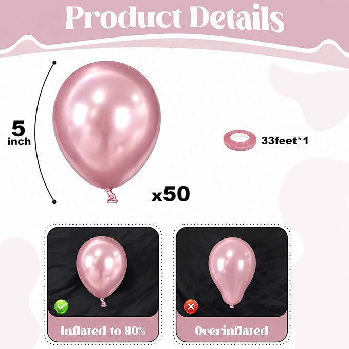Metallic Pink Balloons - Image 3