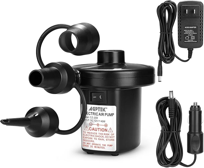 AGPTEK Electric Air Pump for Inflatables, 110V AC &12V DC Inflator Deflator | by AGPTEK