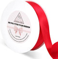 Red Satin Ribbon for Gift Warping, 1.5inch 50 Yards Solid Polyester Fabric by HandymanCrafts