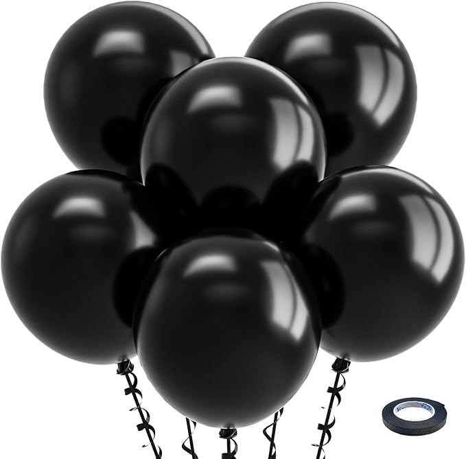Bezente Black Balloons 18 Inch- 30 Pack Large Thick Black Balloons Big Round by Bezente