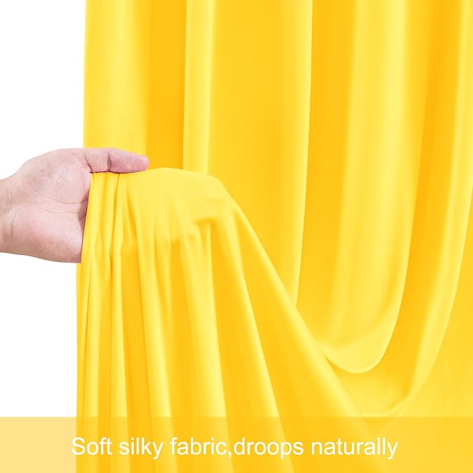 10x12 Yellow Backdrop Curtains for Wedding Party Wrinkle Free Backdrops Curtain - Image 7