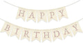 Rose Gold Happy Birthday Banner Pre-strung Burlap Bunting Party Backdrop Sign by Unknown