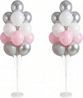 2Set Silver Pink Balloon Column Stand Kit by Tosuced