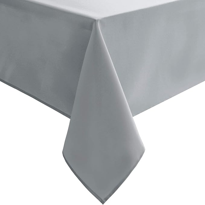 Hiasan Silver Grey Rectangle Tablecloth - Waterproof and Spillproof Washable Fabric Table Cloth for Dining Room Kitchen Party and Outdoor, 30 x 60 Inch