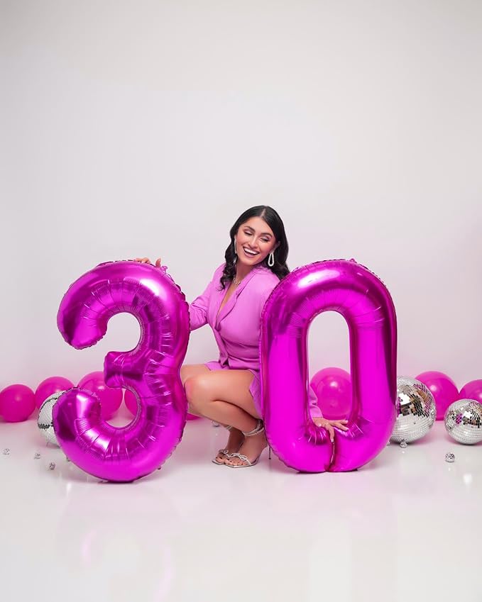 Rosy Purple Number 0 Balloon 40 Inch - Image 8