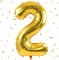 40 inch Gold Number Balloon Giant Foil Helium Balloons Gold Number 2 Balloon by Yeodong