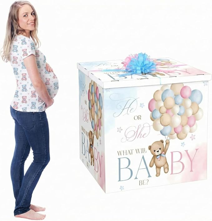 AmazingSpark 28in Giant Gender Reveal Gift Box by Unknown