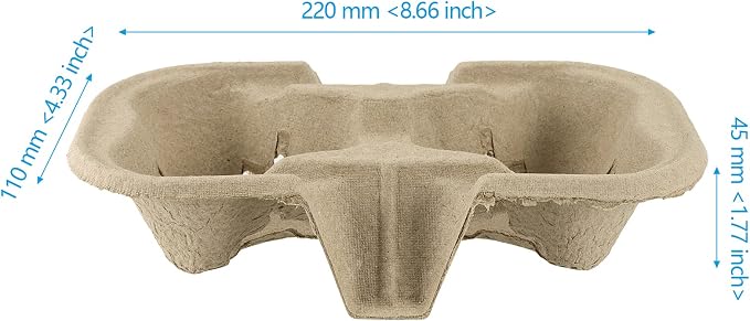 JEUIHAU 100 Pack Pulp Fiber Drink Carrier Tray - Image 2