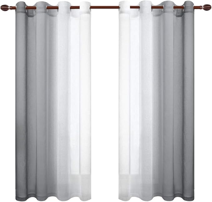 DWCN Grey Ombre Sheer Curtains - Image 8