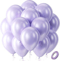 Bezente Pearl Lavender Latex Round Helium Party Balloons 100 Pack 12 inch | by Bezente
