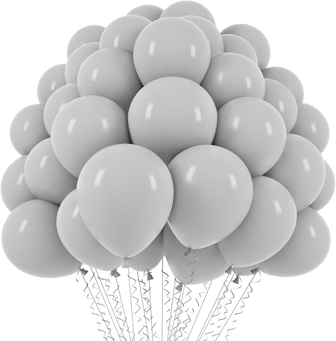 Voircoloria 110pcs Gray Latex Party Balloons, 12inch | by Voircoloria