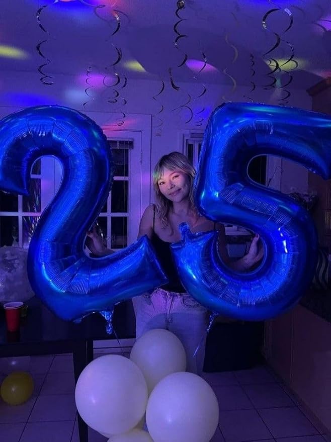 Large Night Blue 40 Inch Birthday Number 5 Balloon, Night Blue Five 5th 15 25 - Image 4