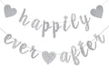 Happily Ever After Silver Glitter Bunting Banner, Engagement, Bridal Shower by FOZEE