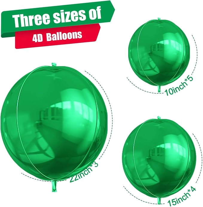 12Pcs Green Round Foil Balloons, Metallic Green Foil Balloon - Image 2