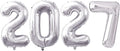Silver 2027 Foil Number Balloons by GOER