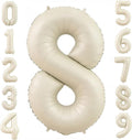 Cream 8 Balloon Number 40 Inch Cream White Number 8 Balloon Helium Mylar 8 by BBPOOL
