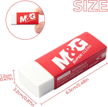 M&G Pencil Eraser for Kids, 20 Pack, White Erasers Bulk, Erasers for Artists, Drawing Erasers for Sketching, Large Eraser, Pencil Erasers, Art Erasers for Drawing, School Erasers Office Supplies