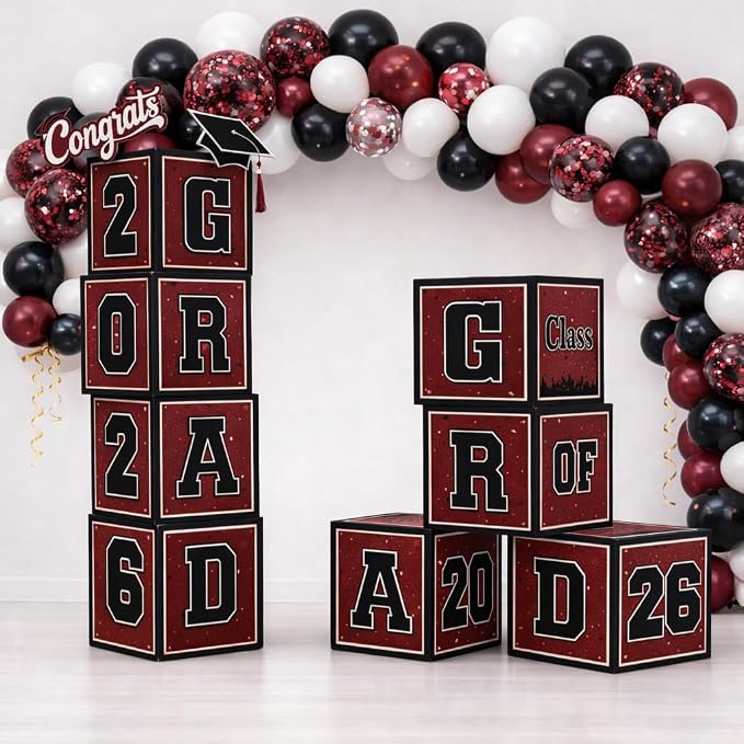 Burgundy Graduation Decorations 2026 - Image 9