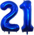 40 Inch Navy Blue 21 Number Balloons Giant Jumbo Huge 12 or 21 Foil Mylar by LHOAVWE