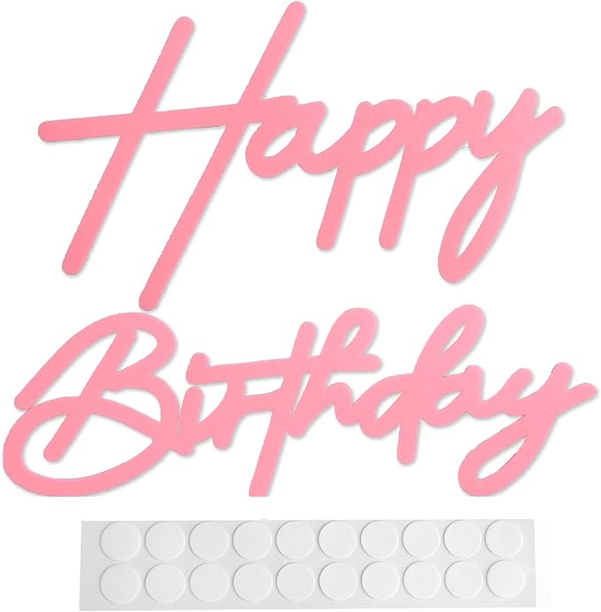 Pink Happy Birthday Sign for Backdrop by CCYXSHOW
