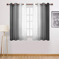 DWCN Black Ombre Short Sheer Curtains by DWCN
