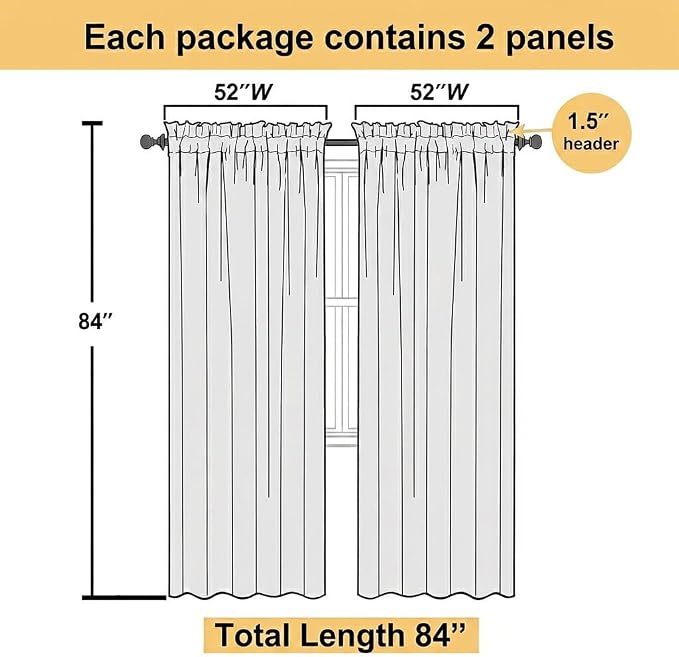 Navy Blue and Black Curtains for Living Room 84 Inch Length Ombre Curtains 2 - Image 4