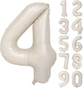 40 In Cream white Number 4 Balloons Helium Foil Mylar Balloon Digital 4 | by Exquisitehighqualitypartydecorationstomeetyoureveryneed%EF%BC%81