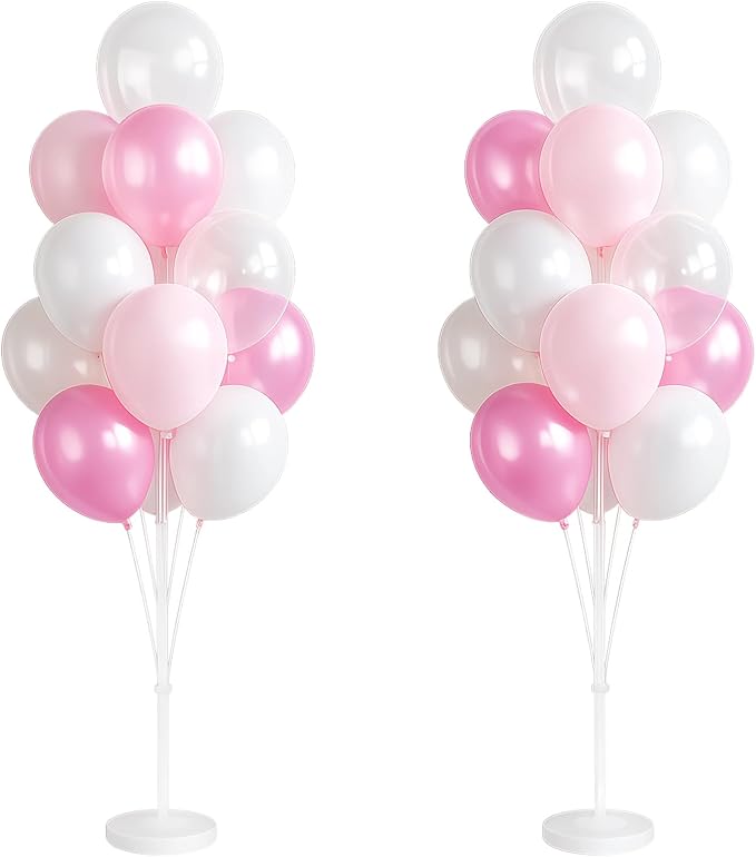 Clear Pink Balloon Column Stand Kit by Tosuced