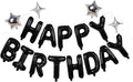 Black Happy Birthday Balloons Banner Sign Mylar letter Party Decoration | by xiangsushijie