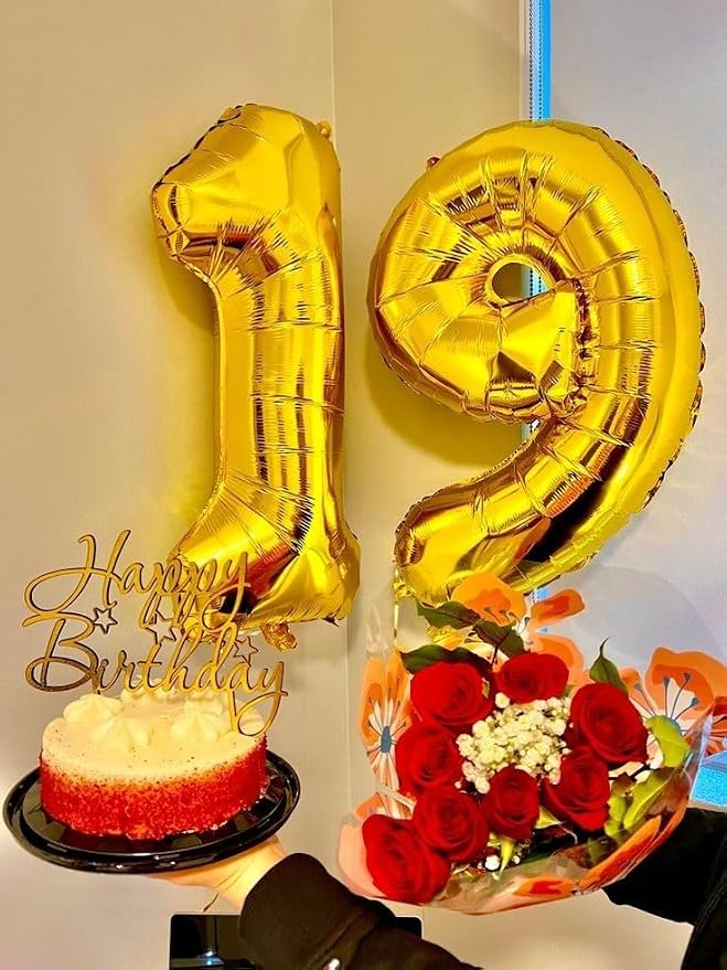 Balloons Number 40 Inch Gold 18 Balloon - Image 3