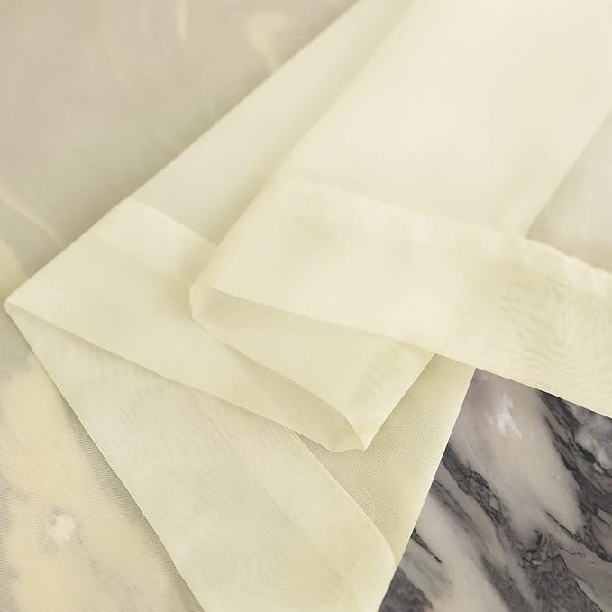 Window Light Yellow Sheer Curtains 60 x 84 Inches 2 Panels - Clear Basic Rod Pocket Panel for Living Room, Bedroom, Kids Room, Yard, Patio, Parlor, Sliding