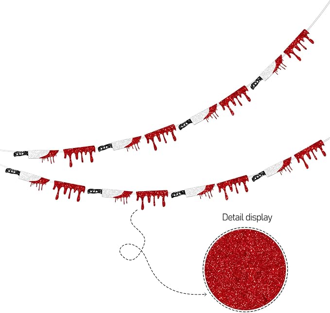 Glitter Knife Blood Drop Banner - Image 5