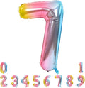 TONIFUL 40 Inch Rainbow Large Numbers Balloons 0-9, Number 7 Digital 7 Helium by TONIFUL