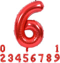 TONIFUL 40 Inch Red Number 6 Balloons Large Foil 6th Birthday Decorations | Red by TONIFUL