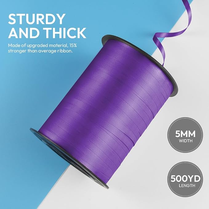 500 Yards Curling Ribbon for Gift Wrapping, 3/16" Balloon String for Christmas - Image 2