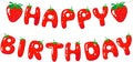 MEETINGU Strawberry Happy Birthday Banner Summer Fruit Party Decorations by MEETINGU