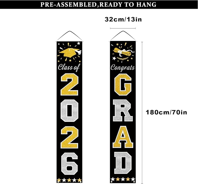 DAZONGE Graduation Decorations 2026, Graduation Porch Banners - Image 3