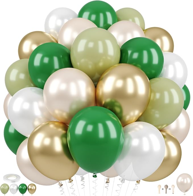 Green and Gold Balloons by FEYG