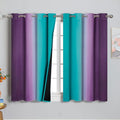 Ombre Teal and Purple Blackout Curtains 54 Inch Length 2 panels, Grommet by ESTELARTEXTILER