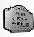 Custom Decorative Outdoor Metal Sign, Personalized Aluminum Driveway Sign - Waterproof, Made in USA - Design 2 Metallic Silver 14x10 In