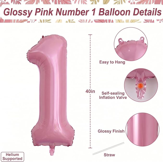 Pearlescent Pink Number 11 Balloon 40 Inch, Pastel Foil - Image 4