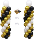 100Pcs Black Gold White Column Tower Balloons by MOXMAY