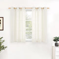 YoungsTex Ivory Linen Curtains 48 Inch Length 2 Panels, Short Light Filtering by YoungsTex