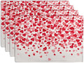 Valentine's Day Pink Love Heart Placemats Set of 4 Valentine Dining Place Mat by Wnoesat