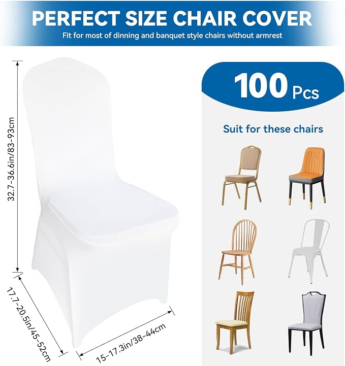 100 Pieces White Chair Covers - Image 2